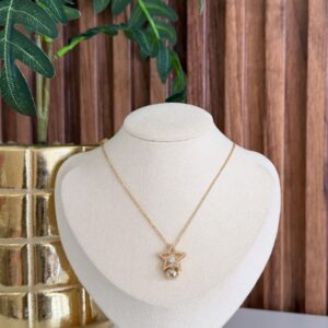 C18303 CADENA CON DIJE DE ESTRELLA Y PIEDRA 40+5CM 18K