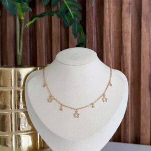 C18309 CADENA CON DIJES DE ESTRELLAS 42+5CM 18K