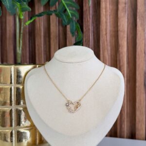 C18311 CADENA CON DIJE DE CORAZON CON BRILLOS 42+5CM 18K