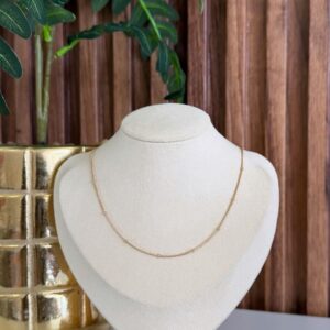 C18318 CADENA DELGADA CON CUENTAS PEQUEÑAS 45CM 18K