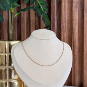C18322 CADENA DELGADA ESLABON ENTRELAZADO 50CM 18K
