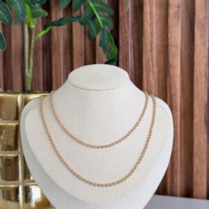 C18329 CADENA TEJIDO DE BOLAS 80CM 18K