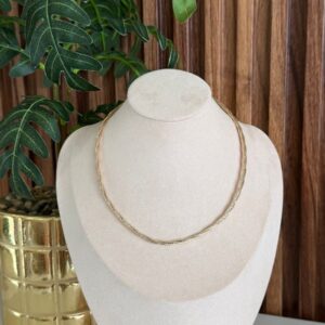 C18330 CADENA ESLABON TRENZADO 42CM 18K