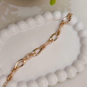 P18439 PULSERA ESLABONES OVALADOS ENTRELAZADOS 17+3CMS 18K