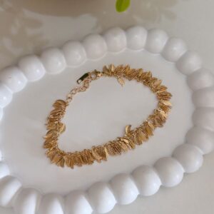 P18441 PULSERA DISEÑO DE HOJAS 17+3CMS 18K