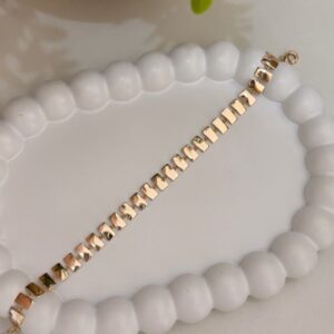 P18445 PULSERA CON ESLABONES RECTANGULARES PLANOS 18+5CMS 18K