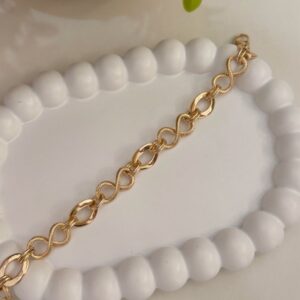 P18451 PULSERA ESLABON TIPO TRENZADO 19CMS 18K