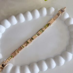 P18454 PULSERA ESLABONES RECTANGULARES 20CM 18K