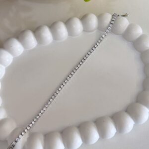 PR073 PULSERA CON BRILLOS RODIO 17+2CMS