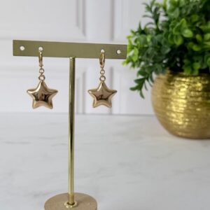 A181055 ARETE COLGANTE DE ESTRELLA LISA 18K