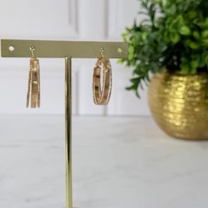 A181038 ARRACADA CON GRABADO DE LINEAS 18K