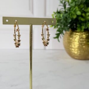 A181039 ARRACADA COLGANTES DE ESTRELLAS DE COLORES 18K