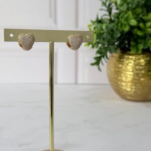 A181004 ARETE DE CORAZON CON BRILLOS 18K