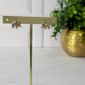 A181005 ARETE DE ELEFANTE CON BRILLOS 18K