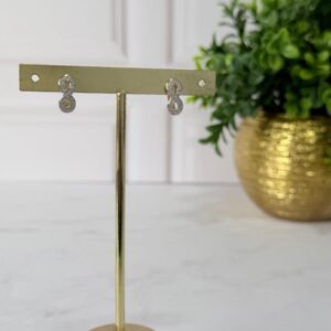 A181003 ARETE FORMA DE INFINITO CON BRILLOS 18K