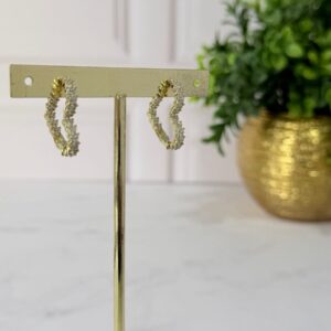 A140050 ARETE FORMA DE CORAZON CON BRILLOS BLANCO 14K