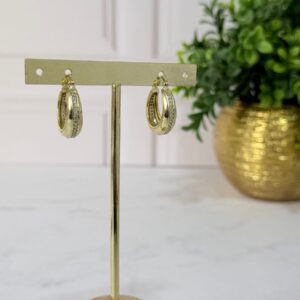 A140048 ARRACADA CON LINEA DE BRILLOS 14K