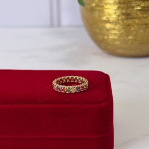 18110 ANILLO CHURUMBELA CON PIEDRAS DE COLORES 18K