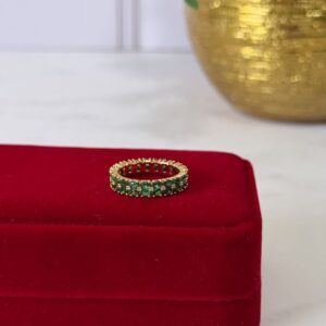 18114 ANILLO CIRCONIAS VERDES 18K