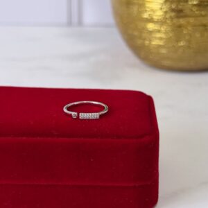 R0057 ANILLO DELGADO CON BRILLOS RODIO