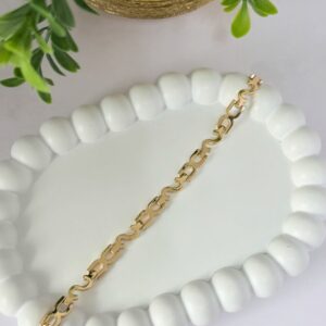 P18461 PULSERA ESLABONES COMBINADOS 20CM 18K