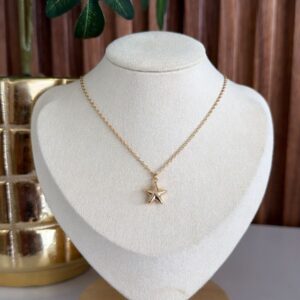 C18335 CADENA CON DIJE DE ESTRELLA 45CM 18K