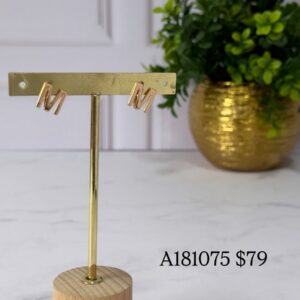 A181075 ARETE CON LETRA M 18K