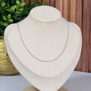 CR063 CADENA DE RODIO ESTILO ROSARIO 45CM