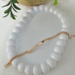 P18487 PULSERA CON PLACA LISA 18K 19CM