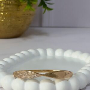 B18060 BRAZALETE CON LINEA DE BRILLOS 18K 60MM
