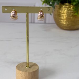 A181115 ARETE DE ARO TRICOLOR 18K