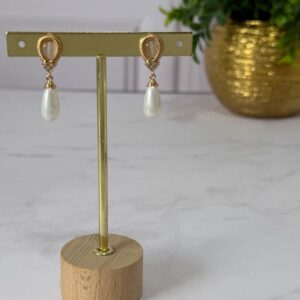 A181145 ARETE COLGANTE DE PERLA FORMA DE GOTA 18K