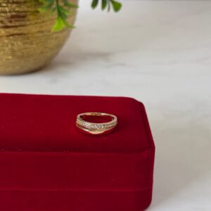18133 ANILLO DE DOBLE TIRA CON CRISTALES 18K
