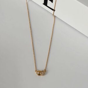CD18011 COLLAR DORADO CON DIJE DE CIRCULOS ENTRELAZADOS 18K 45+3CM