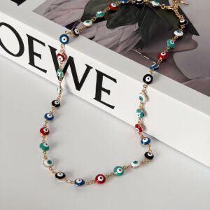 CD18012 COLLAR DE OJOS TURCOS DIFERENTES COLORES 18K 45+5CM