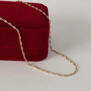 C18416 CADENA DELGADA ESLABON MARINO 18K 55CM