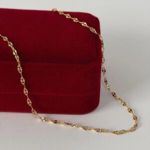 C18408 CADENA ESLABON TEXTURIZADO 18K 45CM