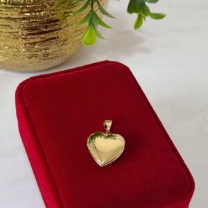 D18090 DIJE RELICARIO DE CORAZON LISO 18K 2X2.5CM