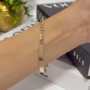 P18533 PULSERA TEJIDO CARTIER CON PLACA 18K 19CM