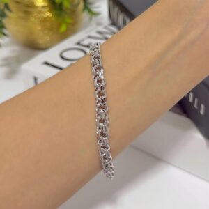 PR089 PULSERA RODIO TEJIDO CHINO 19CM