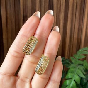 A140080 ARETE DISEÑO GRECA Y BRILLOS 14K