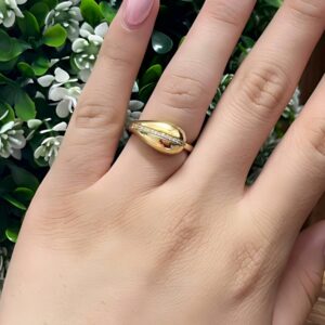 14005 ANILLO FORMA DE GOTA CON CRISTALES 14K