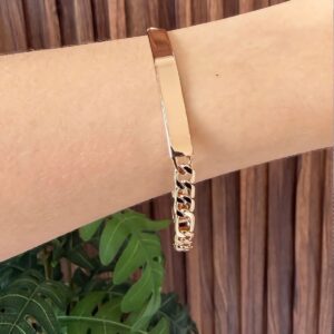 P18557 PULSERA ESTILO CARTIER CON PLACA 18K 19CM