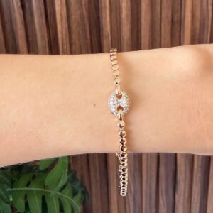 P18543 PULSERA CON CIERRE EN FORMA DE HERRADURA CON CRISTALES 18K17+2CM