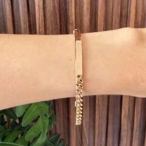 P18556 PULSERA CON PLACA 18K 19CM