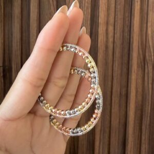 A181284 ARRACADA ESTILO ITALIANO DE 3 COLORES 18K 45MM