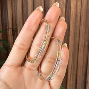 A181288 ARRACADA TRIPLE DE 3 COLORES 45MM 18K
