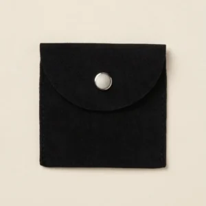 B8 BOLSA MINI TIPO SOBRE TERCIOPELO NEGRA BOTON NEGRO/DORADO/PLATEADO