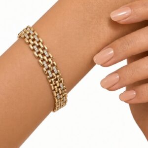 P18587 PULSERA VINTAGE CON BRILLOS 17+2CM 18K